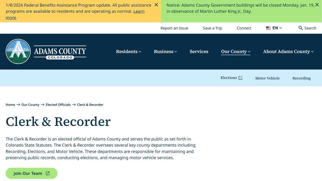 Clerk & Recorder | Adams County, CO