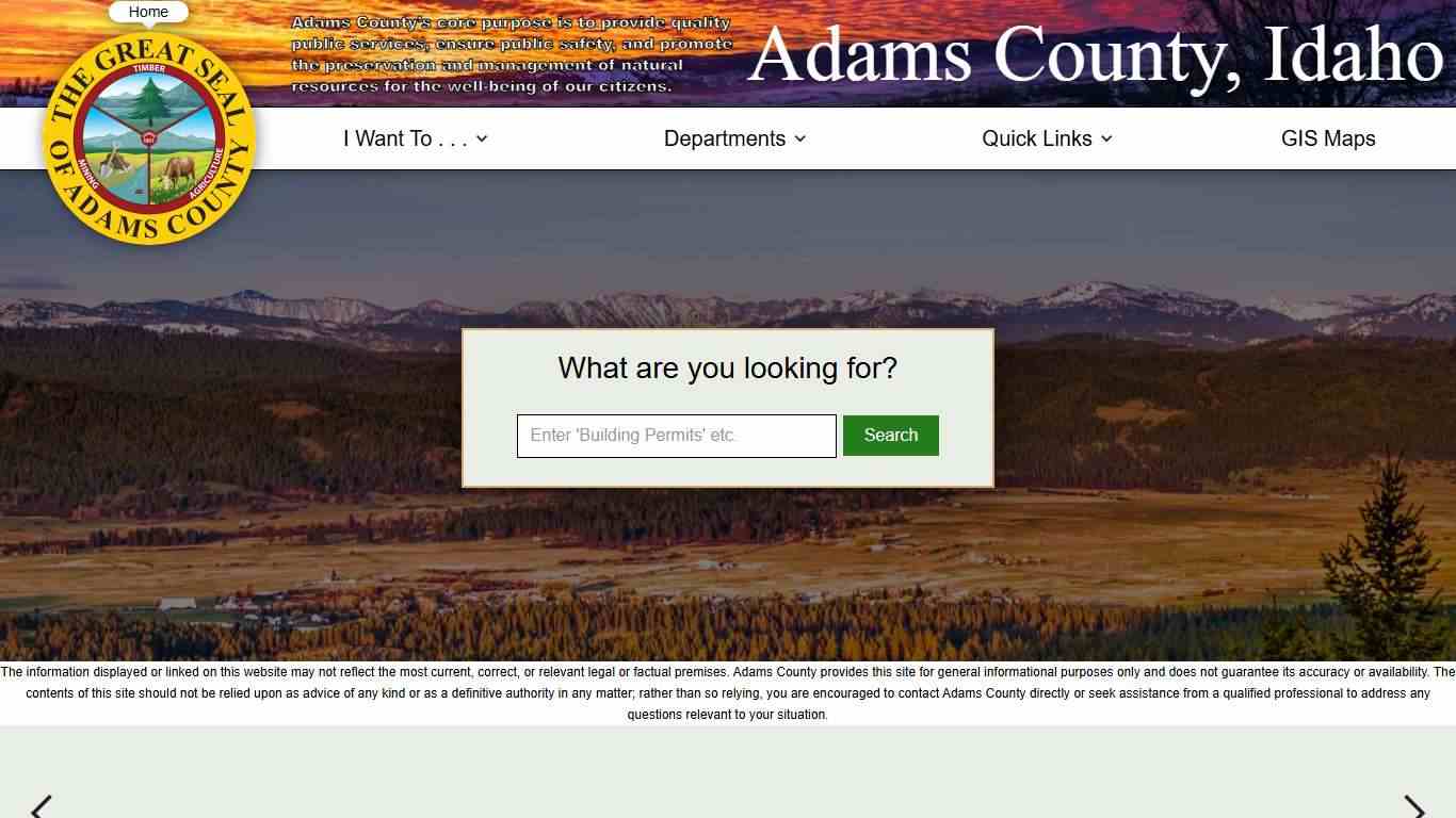 Home | Adams County, Idaho