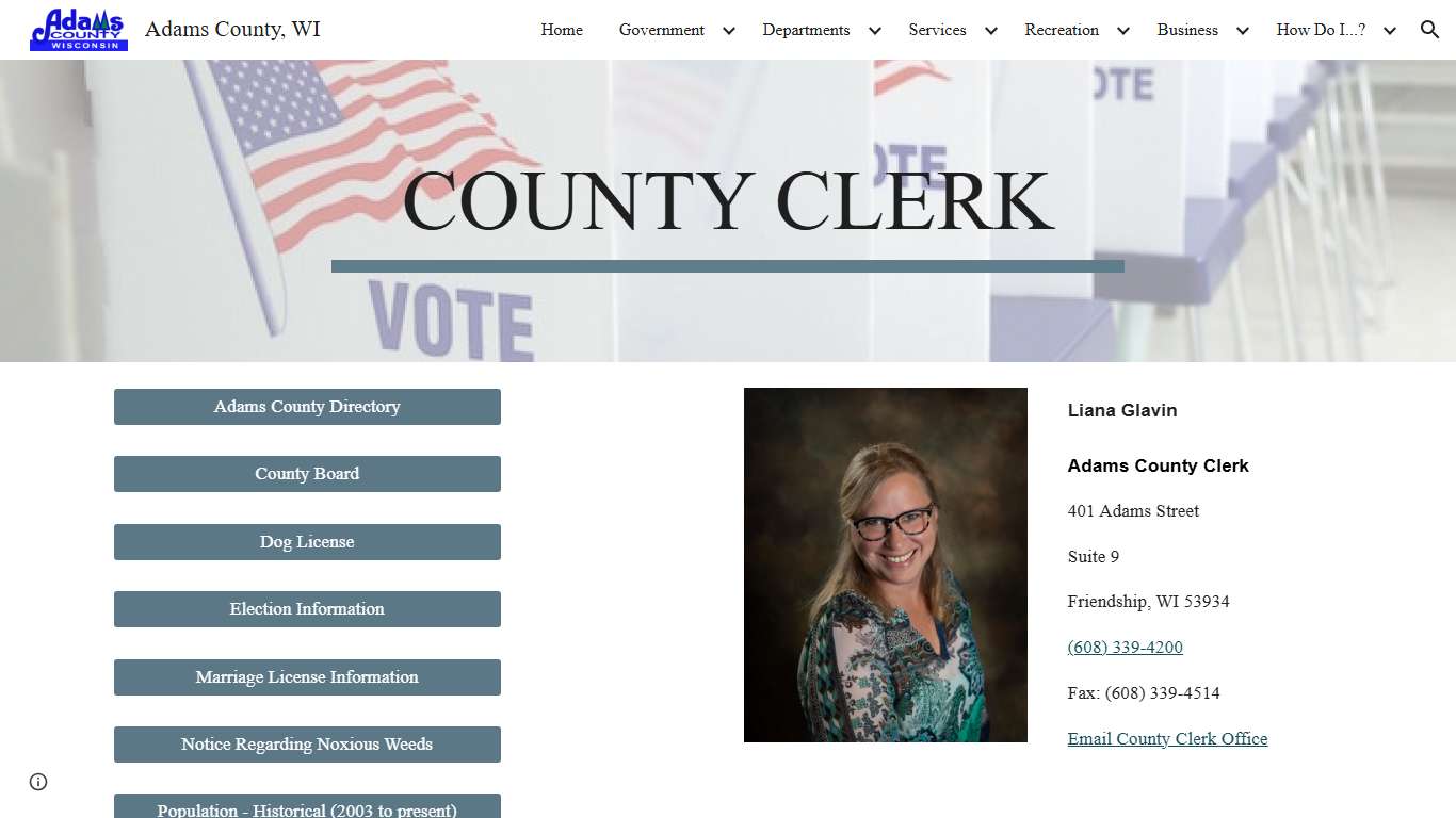 Adams County, WI - County Clerk